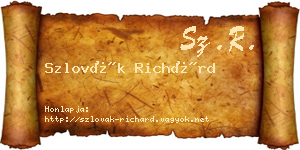 Szlovák Richárd névjegykártya