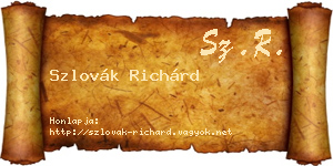 Szlovák Richárd névjegykártya