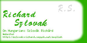 richard szlovak business card