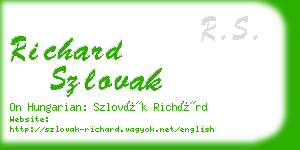 richard szlovak business card